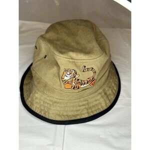 Vintage Tigger Bucket Hat Cap The Disney Store Tan Embroidered